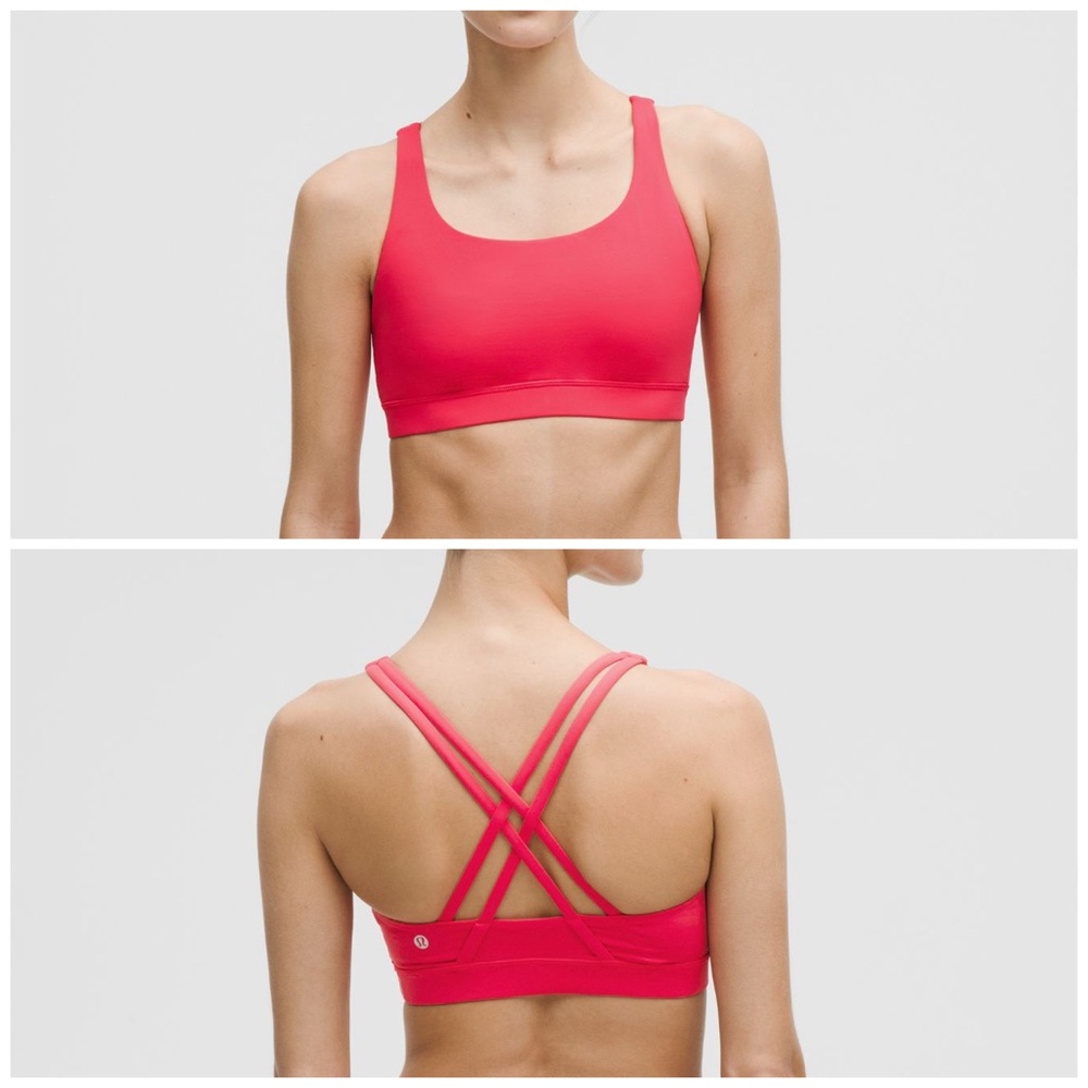 Lululemon Energy Longline Bra B–D Cups Red Glow size‎ 8 NWT SPORTS BRA